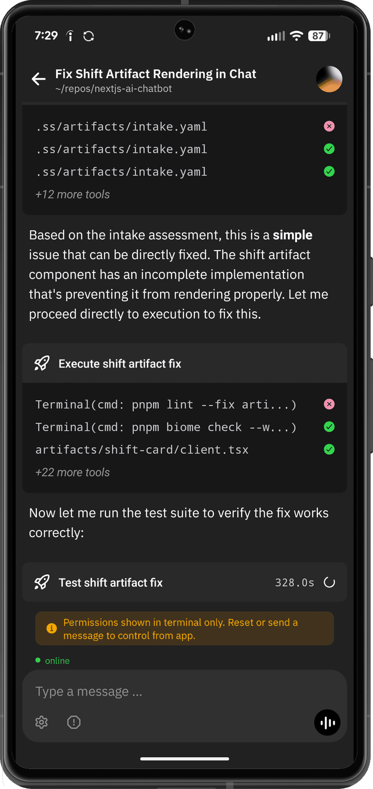 ShellSwarm mobile dashboard